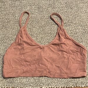 PINK RIBBED TANK TOP